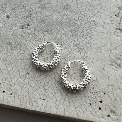 tweed pierce/earring